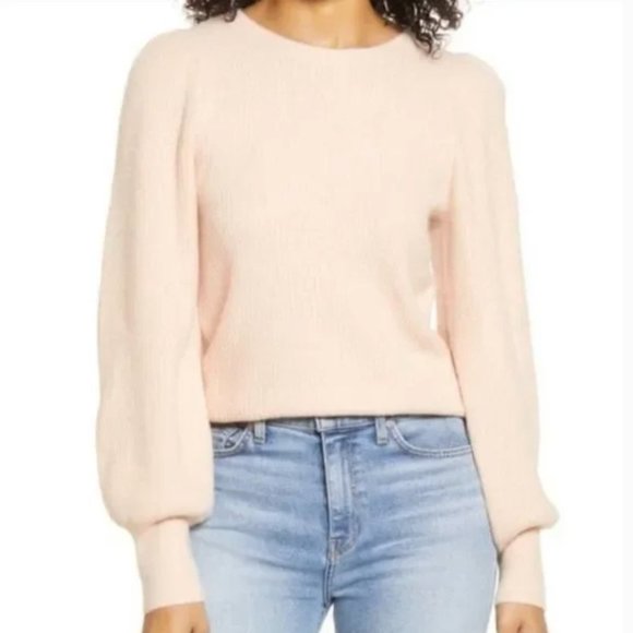 Halogen Sweaters - HALOGEN Pink Crewneck Blouson Sleeve Pullover Sweater - M NWT